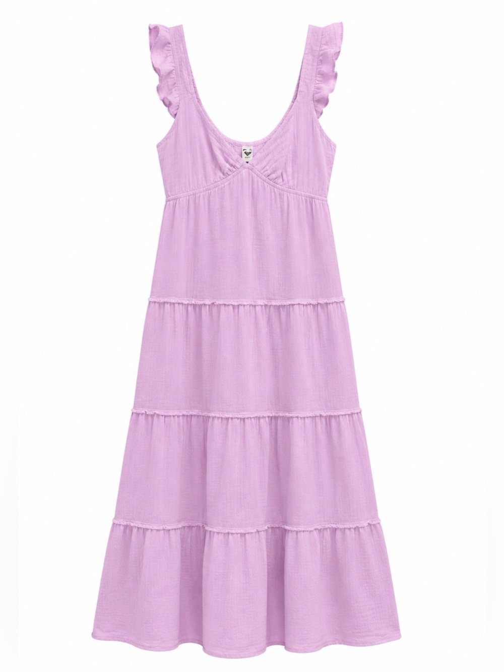 Roxy Lilac Tiered Maxi Dress with ruffle straps